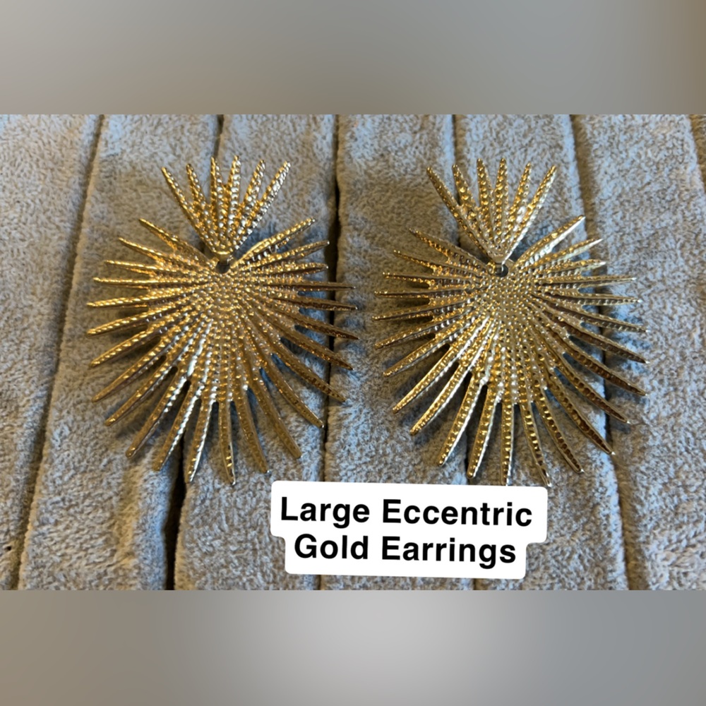 Large Eccentric Gold Earrings